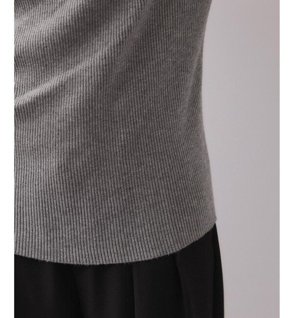 VIS「【美得】ドレープオフショルダーリブニット/イージーケア」|ニット・セーター|