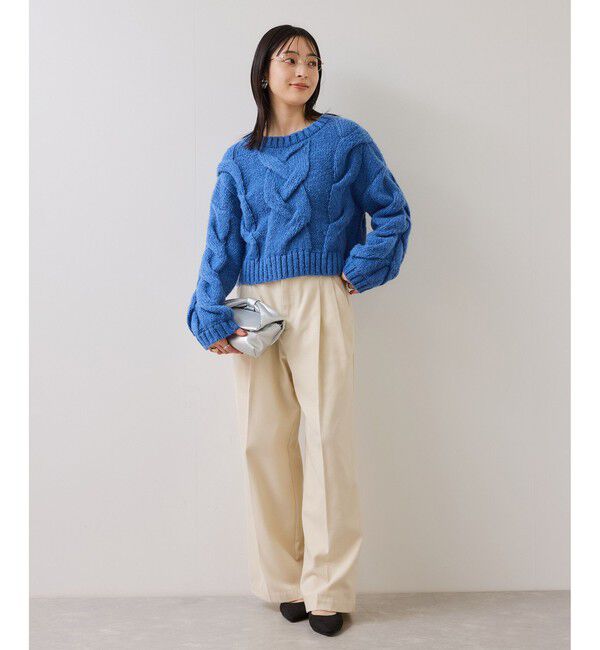 VIS「ケーブルコンパクトニット」|ニット・セーター|