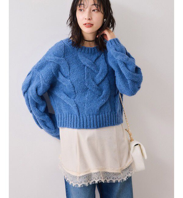 VIS「ケーブルコンパクトニット」|ニット・セーター|