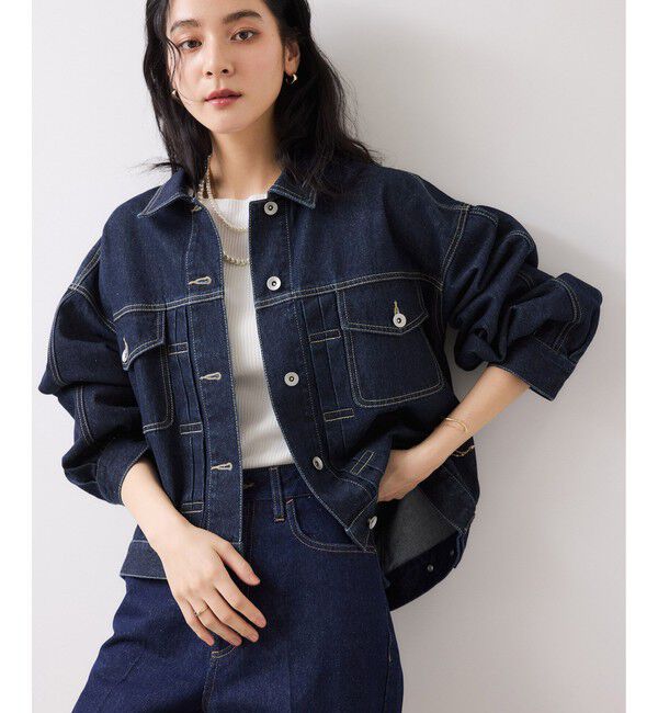 VIS「ボリュームスリーブデニムジャケット」|デニムジャケット|ネイビー(40)