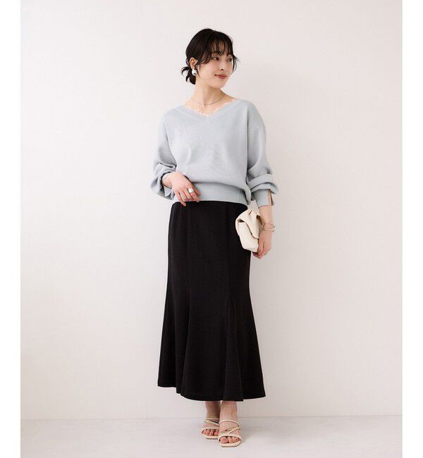 VIS「Vネックレースプルオーバー」|ニット・セーター|