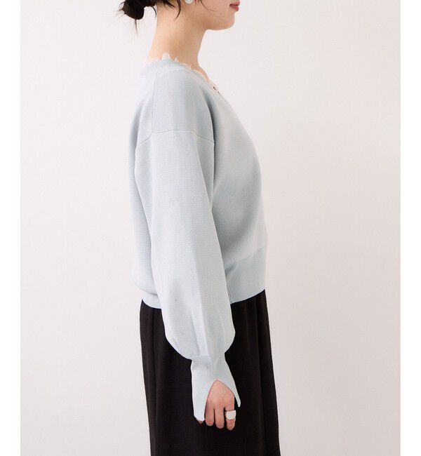 VIS「Vネックレースプルオーバー」|ニット・セーター|