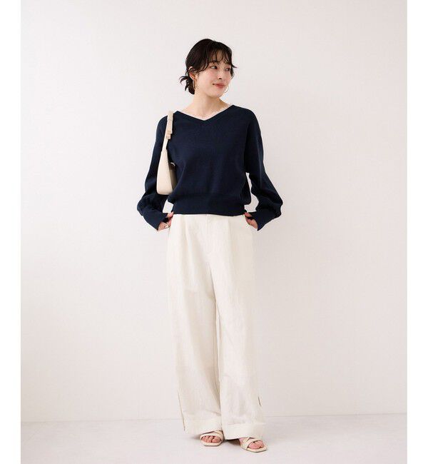 VIS「Vネックレースプルオーバー」|ニット・セーター|