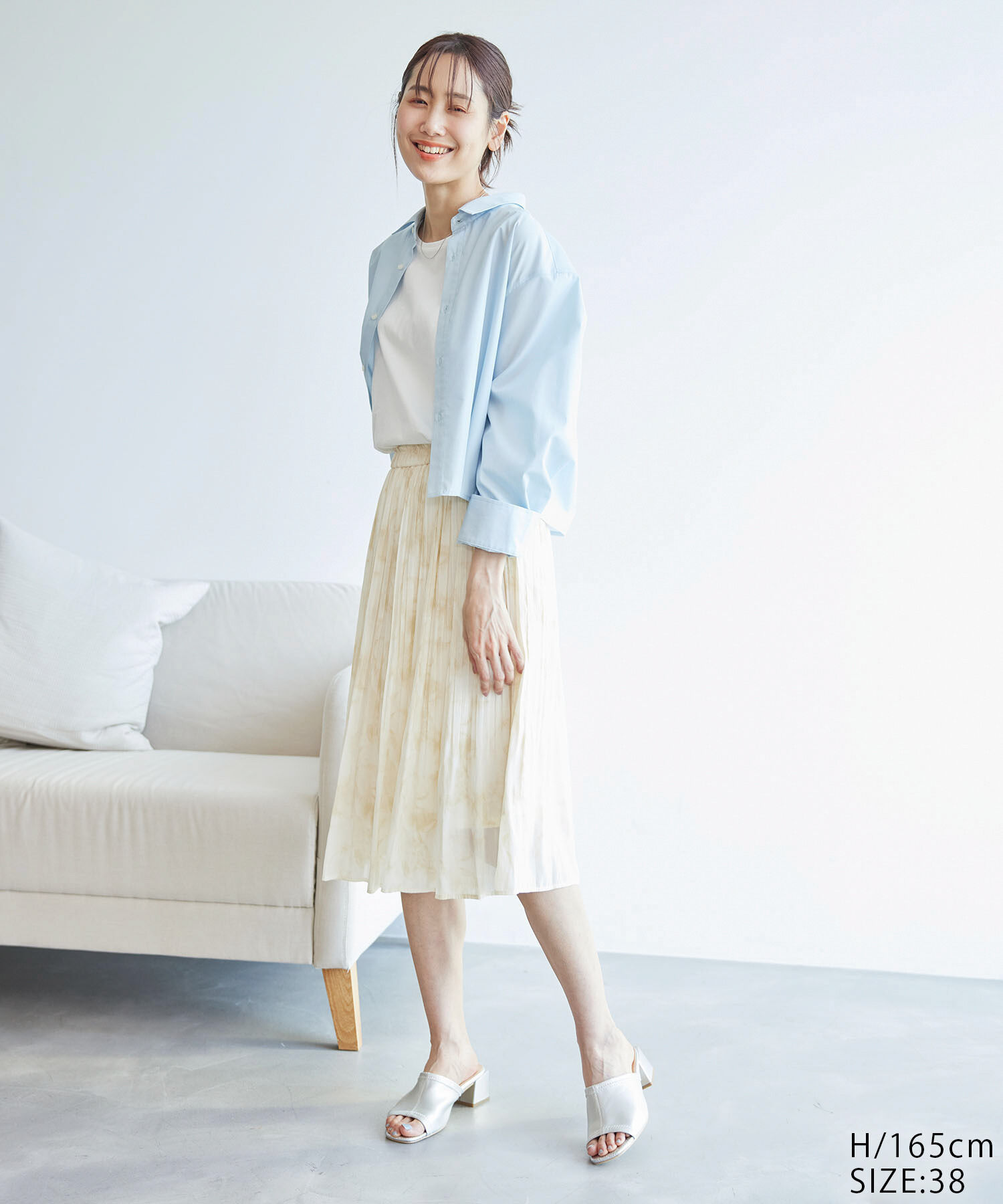 Rope&rsquo;Picnic「【新色追加】着丈が選べるエアリープリーツスカート」|スカート|