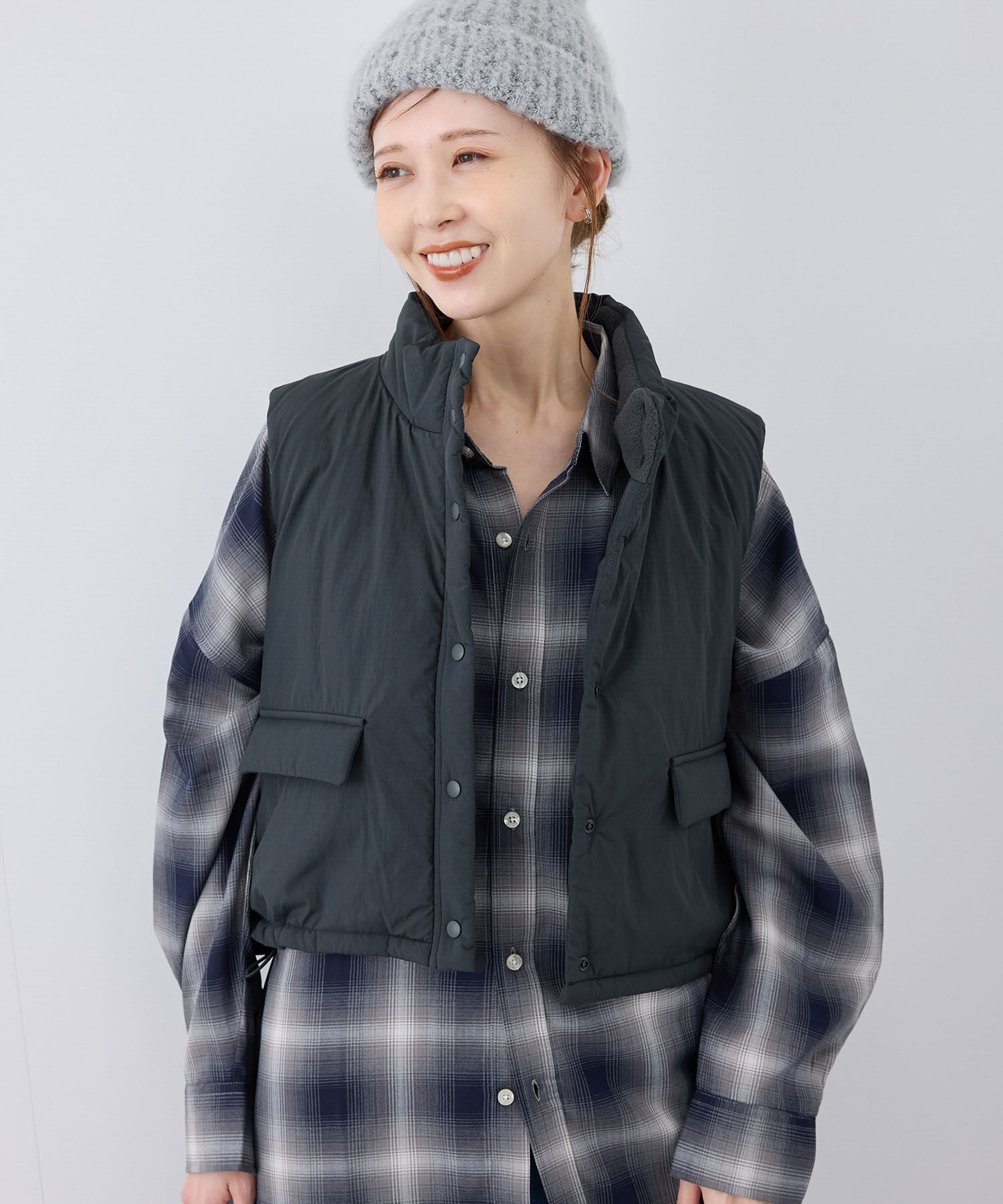 ROPE PICNIC PASSAGE「中わたショートベスト」|ベスト・ジレ|