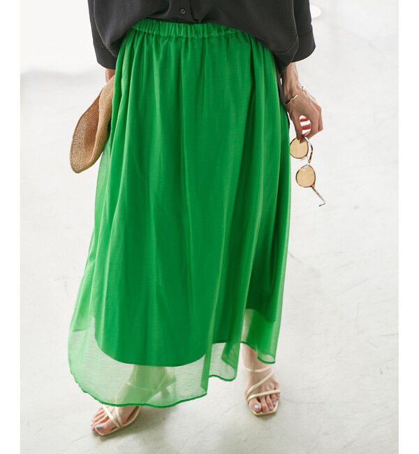 Rope&rsquo;Picnic「エアリーシアーギャザーロングスカート」|スカート|