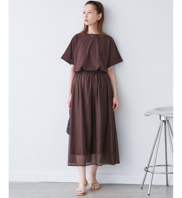 Rope&rsquo;Picnic「エアリーシアーギャザーロングスカート」|スカート|