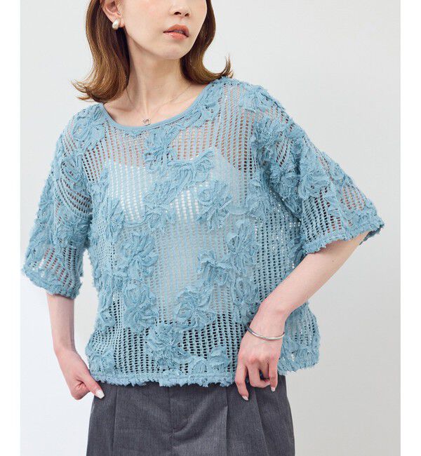 Rope&rsquo;Picnic「メッシュコード刺繍プルオーバー」|Tシャツ・カットソー|