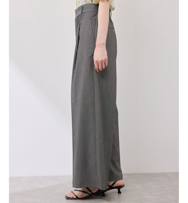 Rope&rsquo;Picnic「テンセルシャンブレータックワイドスラックス/通勤対応」|チノ|