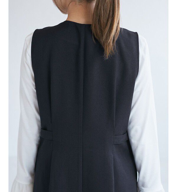 Rope&rsquo;Picnic「【低身長・小柄さんサイズ】ウールライクウエストタックジャンパースカート/セットアップ対応」|ワンピース|