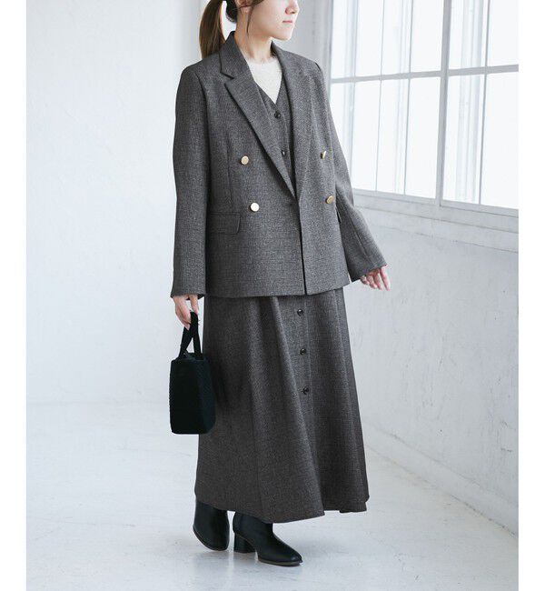 Rope&rsquo;Picnic「【低身長・小柄さんサイズ】レディハンサムシリーズ ウールライク金ボタンジャケット(半裏地)」|テーラードジャケット|