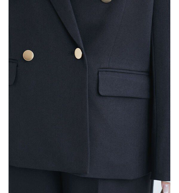 Rope&rsquo;Picnic「【低身長・小柄さんサイズ】レディハンサムシリーズ ウールライク金ボタンジャケット(半裏地)」|テーラードジャケット|