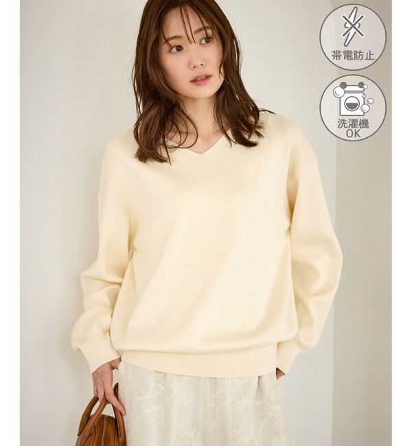 Rope&rsquo;Picnic「マシュマロニットVネックプルオーバー/イージーケア・リンクコーデ」|ニット・セーター|キナリ(16)