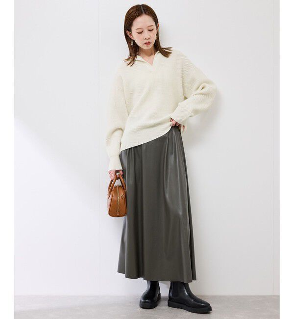 Rope&rsquo;Picnic「スキッパーポロニットプルオーバー/イージーケア」|ニット・セーター|