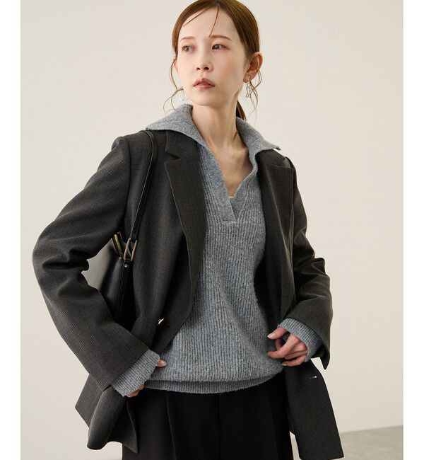 Rope&rsquo;Picnic「スキッパーポロニットプルオーバー/イージーケア」|ニット・セーター|