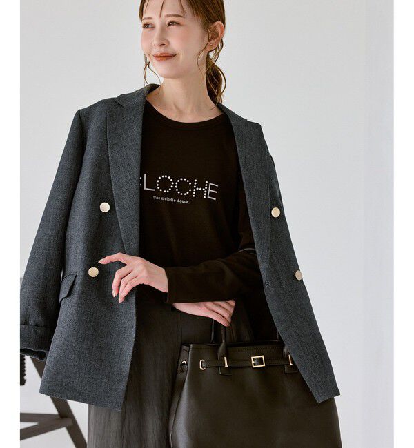 Rope&rsquo;Picnic「スリートーンツイードジャケット/セットアップ対応」|テーラードジャケット|チャコール(06)