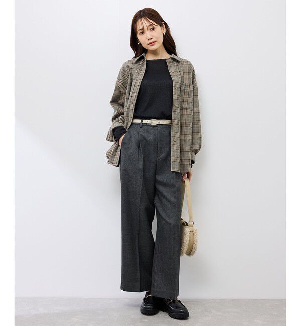 Rope&rsquo;Picnic「スリートーンツイードワイドパンツ/セットアップ対応」|スラックス|