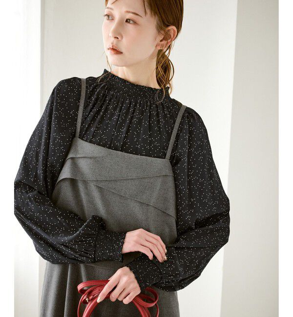 Rope&rsquo;Picnic「シャーリングカラーブラウス/2WAY」|シャツ・ブラウス|ブラック(01)