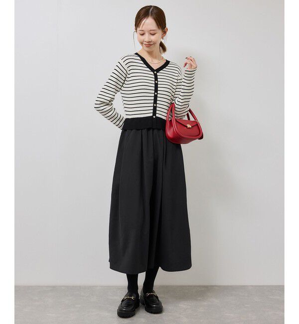 Rope&rsquo;Picnic「【新色追加】メタル釦ドッキングワンピース」|ワンピース|オフホワイト(15)