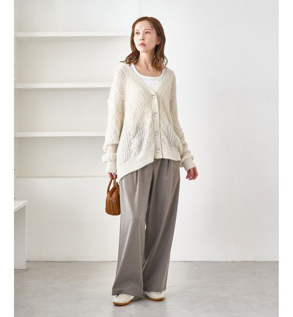 Rope&rsquo;Picnic「ゆるケーブル編みVネックニットカーディガン」|カーディガン|