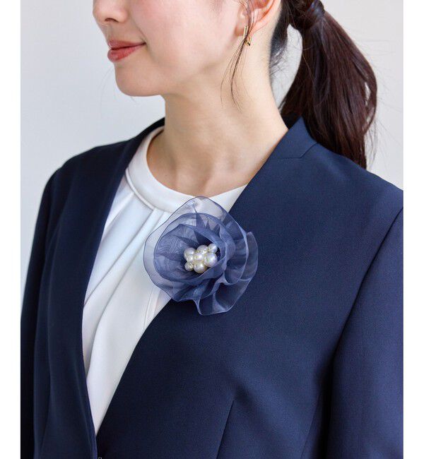 ROPE PICNIC PASSAGE「オーガンジーフラワーコサージュ」|ブローチ・コサージュ|