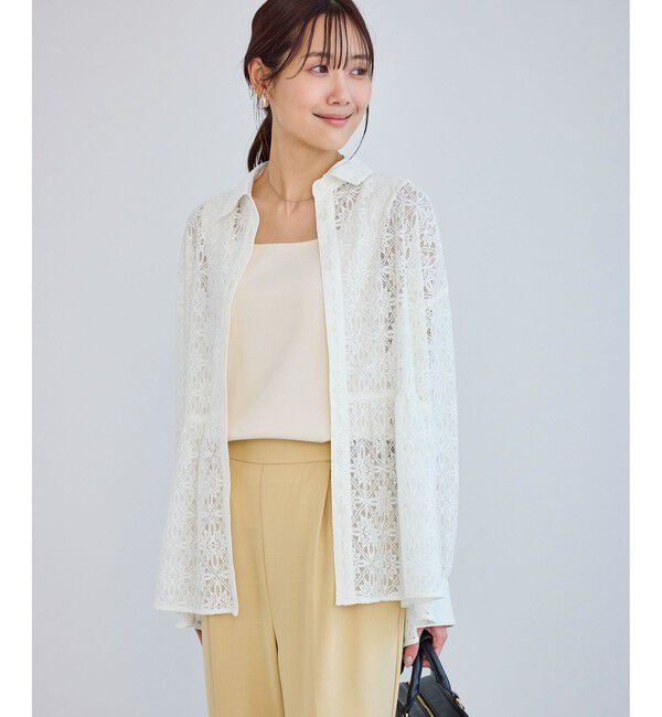 Rope&rsquo;Picnic「レースペプラムシャツブラウス」|シャツ・ブラウス|