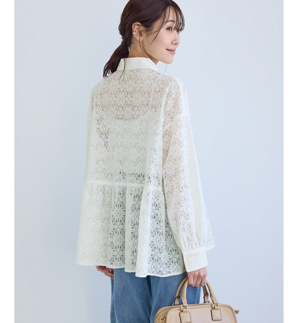 Rope&rsquo;Picnic「レースペプラムシャツブラウス」|シャツ・ブラウス|