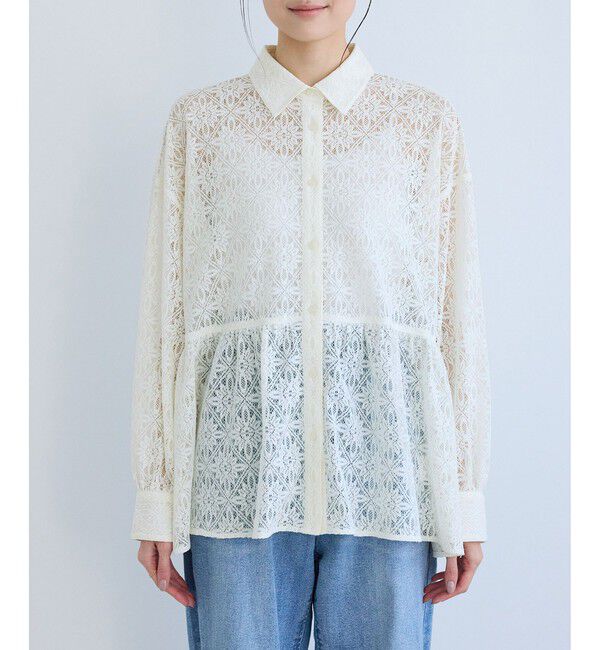 Rope&rsquo;Picnic「レースペプラムシャツブラウス」|シャツ・ブラウス|
