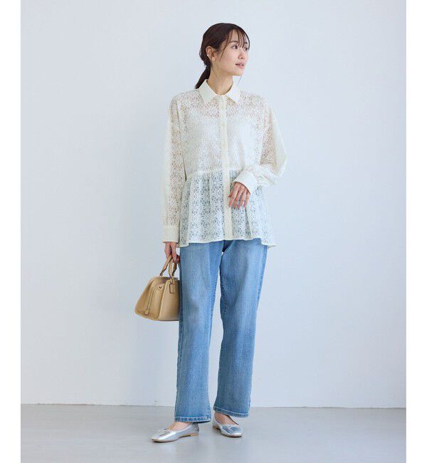 Rope&rsquo;Picnic「レースペプラムシャツブラウス」|シャツ・ブラウス|