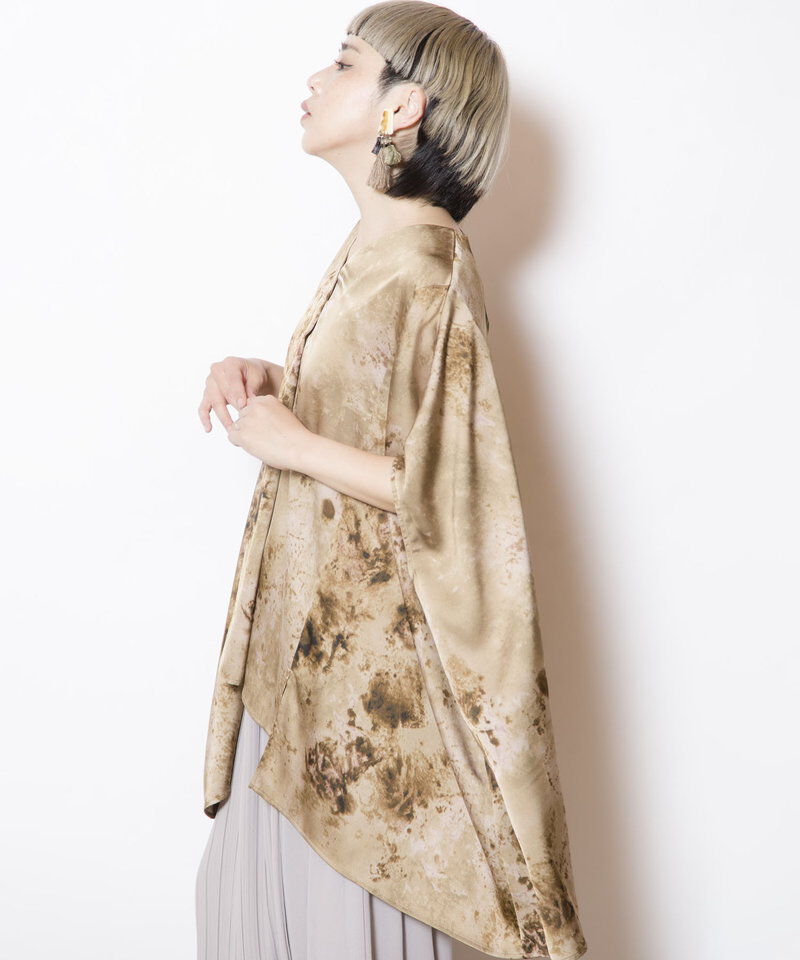  「プリントVネックビッグブラウス」|シャツ・ブラウス|