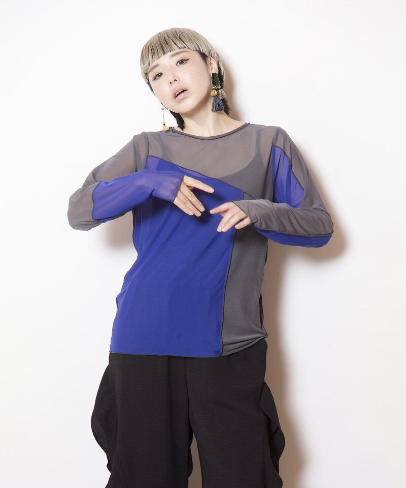  「メロー切替長袖Tシャツ」|Tシャツ・カットソー|