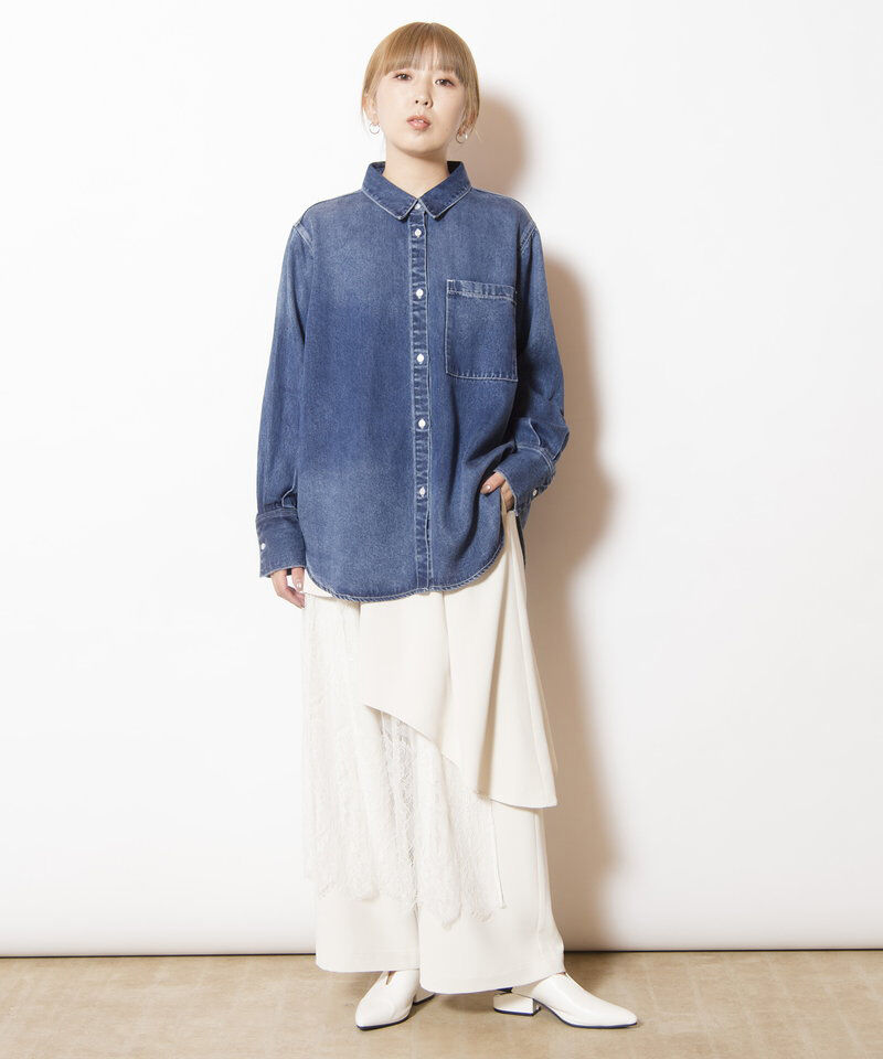  「セルロースデニムバックタックシャツ」|シャツ・ブラウス|