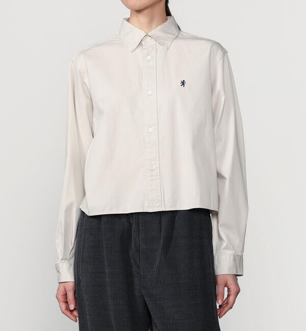 GYMPHLEX「Gymphlex | コットンツイル ショートボタンダウンシャツ WOMEN」|シャツ・ブラウス|