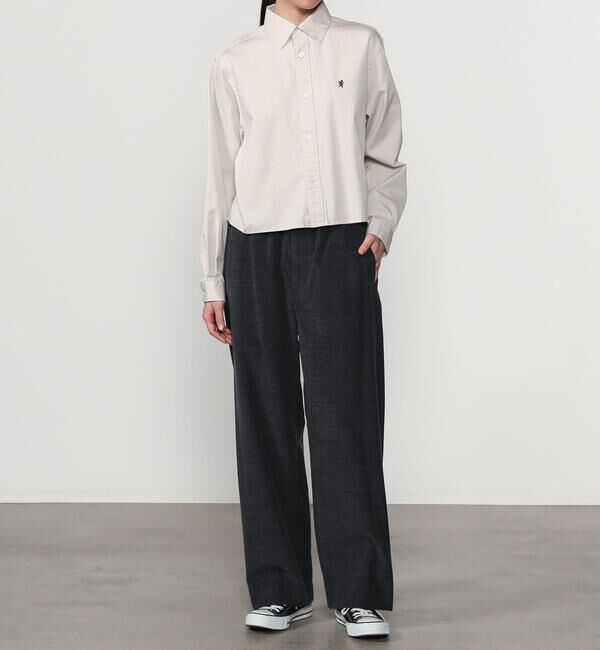 GYMPHLEX「Gymphlex | コットンツイル ショートボタンダウンシャツ WOMEN」|シャツ・ブラウス|