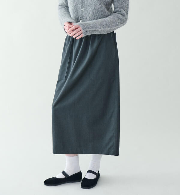  「nicholson & nicholson | ストレッチウール ロングスカート WOMEN」|スカート|