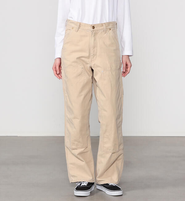  「orSlow | 〈別注〉 DOUBLE KNEE WORK PANTS BEIGE WOMEN」|チノ|