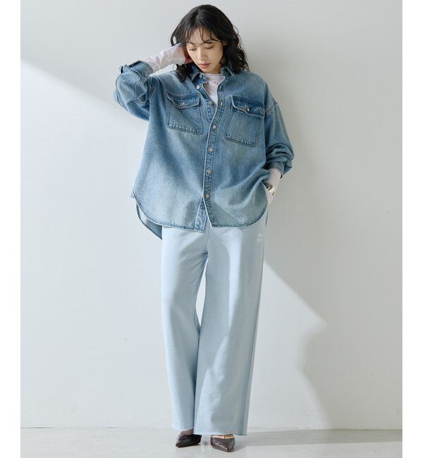  「ロゴ裏毛ワイドパンツ」|チノ|