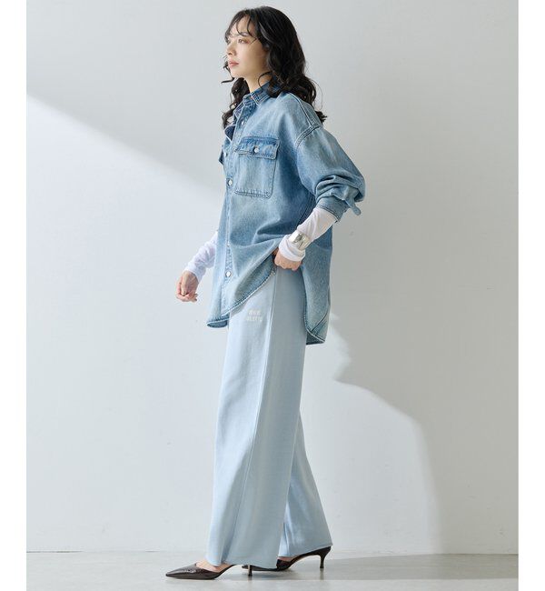  「ロゴ裏毛ワイドパンツ」|チノ|