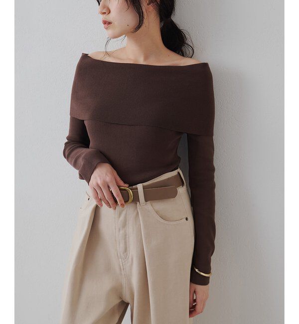  「オフショルニットプルオーバー」|ニット・セーター|