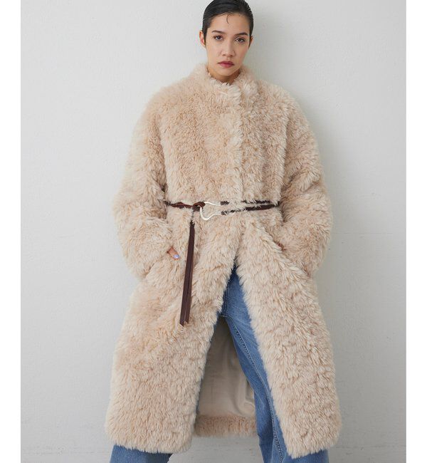  「【THE PAUSE】フェイクファーロングコート」|その他|アイボリー