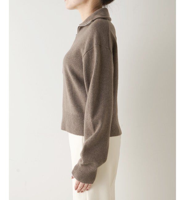  「ウールカシミヤZIPニットプルオーバー」|ニット・セーター|
