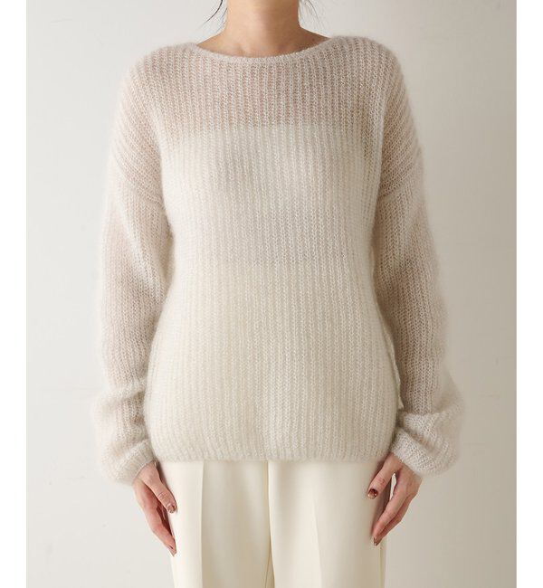  「ラメモヘヤニットプルオーバー」|ニット・セーター|
