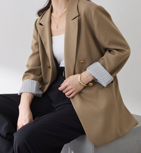  「ウールライクダブルジャケット」|デニムジャケット|ベージュ