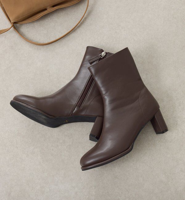  「【PAPILLONNER/パピヨネ】ラウンドトゥショートブーツ」|ショートブーツ|ダークブラウン