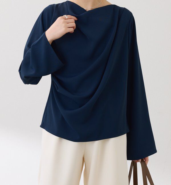  「フロントドレープブラウス」|シャツ・ブラウス|