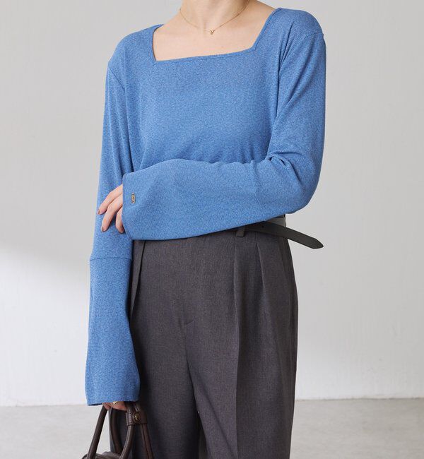  「シアーラメリブスクエアカットソー」|Tシャツ・カットソー|