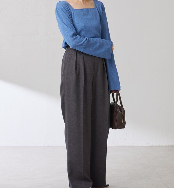  「シアーラメリブスクエアカットソー」|Tシャツ・カットソー|