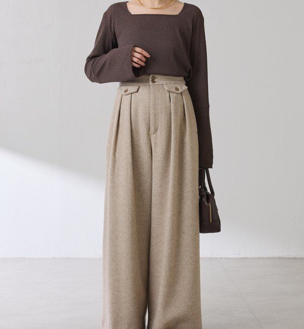  「シアーラメリブスクエアカットソー」|Tシャツ・カットソー|