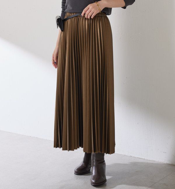  「フェイクレザープリーツスカート」|スカート|