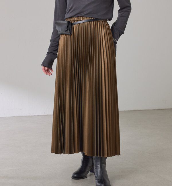  「フェイクレザープリーツスカート」|スカート|